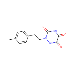 Cc1ccc(CCn2[nH]c(=O)c(=O)[nH]c2=O)cc1 ZINC000143778164