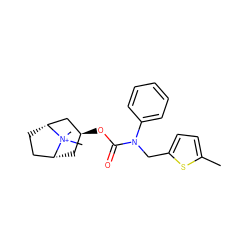 Cc1ccc(CN(C(=O)O[C@H]2C[C@@H]3CC[C@H](C2)[N+]3(C)C)c2ccccc2)s1 ZINC000101152346