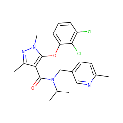 Cc1ccc(CN(C(=O)c2c(C)nn(C)c2Oc2cccc(Cl)c2Cl)C(C)C)cn1 ZINC000095589677