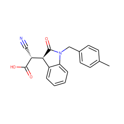 Cc1ccc(CN2C(=O)[C@H]([C@@H](C#N)C(=O)O)c3ccccc32)cc1 ZINC000013494104