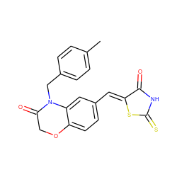 Cc1ccc(CN2C(=O)COc3ccc(/C=C4\SC(=S)NC4=O)cc32)cc1 ZINC000028883163