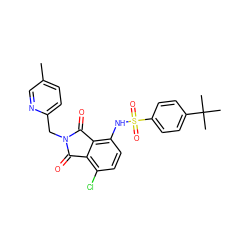 Cc1ccc(CN2C(=O)c3c(Cl)ccc(NS(=O)(=O)c4ccc(C(C)(C)C)cc4)c3C2=O)nc1 ZINC000653843977