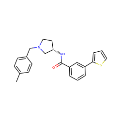 Cc1ccc(CN2CC[C@H](NC(=O)c3cccc(-c4cccs4)c3)C2)cc1 ZINC000028563615