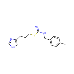 Cc1ccc(CNC(=N)SCCCc2c[nH]cn2)cc1 ZINC000043011171