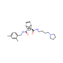 Cc1ccc(CNC(=O)[C@@H]2[C@@H]3C=C[C@H]([C@H]2C(=O)NCCCCN2CCCC2)C32CC2)c(C)c1 ZINC000168444829