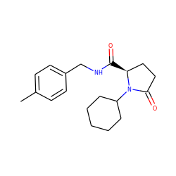 Cc1ccc(CNC(=O)[C@H]2CCC(=O)N2C2CCCCC2)cc1 ZINC000000220100