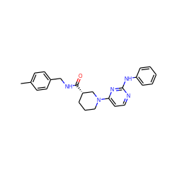 Cc1ccc(CNC(=O)[C@H]2CCCN(c3ccnc(Nc4ccccc4)n3)C2)cc1 ZINC000084634273