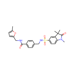 Cc1ccc(CNC(=O)c2ccc(CNS(=O)(=O)c3ccc4c(c3)C(C)(C)C(=O)N4C)cc2)o1 ZINC000015943354