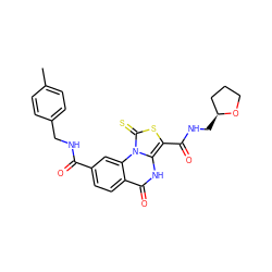 Cc1ccc(CNC(=O)c2ccc3c(=O)[nH]c4c(C(=O)NC[C@H]5CCCO5)sc(=S)n4c3c2)cc1 ZINC000002956599