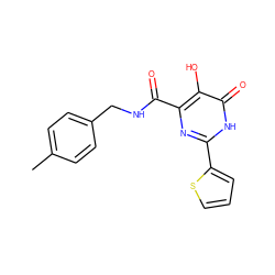 Cc1ccc(CNC(=O)c2nc(-c3cccs3)[nH]c(=O)c2O)cc1 ZINC000028820288