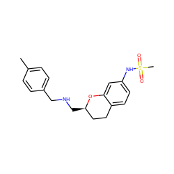 Cc1ccc(CNC[C@@H]2CCc3ccc(NS(C)(=O)=O)cc3O2)cc1 ZINC000013775977