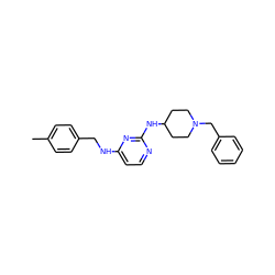 Cc1ccc(CNc2ccnc(NC3CCN(Cc4ccccc4)CC3)n2)cc1 ZINC000084758030