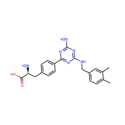 Cc1ccc(CNc2nc(N)nc(-c3ccc(C[C@H](N)C(=O)O)cc3)n2)cc1C ZINC000045253908