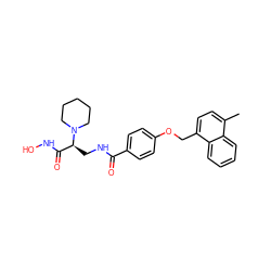 Cc1ccc(COc2ccc(C(=O)NC[C@@H](C(=O)NO)N3CCCCC3)cc2)c2ccccc12 ZINC000116372090