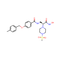 Cc1ccc(COc2ccc(C(=O)NC[C@@H](C(=O)NO)N3CCN(S(C)(=O)=O)CC3)cc2)cc1 ZINC000116375565