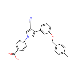 Cc1ccc(COc2cccc(-c3cn(-c4ccc(C(=O)O)cc4)cc3C#N)c2)cc1 ZINC000200850462