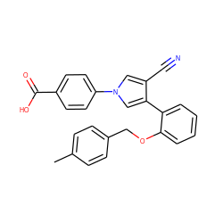 Cc1ccc(COc2ccccc2-c2cn(-c3ccc(C(=O)O)cc3)cc2C#N)cc1 ZINC000200822442