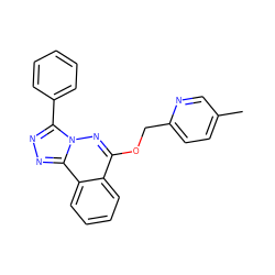 Cc1ccc(COc2nn3c(-c4ccccc4)nnc3c3ccccc23)nc1 ZINC000013559996