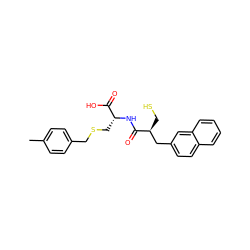 Cc1ccc(CSC[C@@H](NC(=O)[C@@H](CS)Cc2ccc3ccccc3c2)C(=O)O)cc1 ZINC000026495842