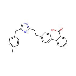 Cc1ccc(Cc2cnc(CCc3ccc(-c4ccccc4C(=O)O)cc3)[nH]2)cc1 ZINC000049111552