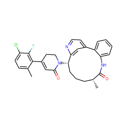 Cc1ccc(Cl)c(F)c1C1=CC(=O)N([C@H]2CCC[C@@H](C)C(=O)Nc3ccccc3-c3ccnc2c3)CC1 ZINC000220113416