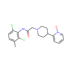 Cc1ccc(Cl)c(NC(=O)CN2CCC(c3cccc[n+]3[O-])CC2)c1Cl ZINC000035075424