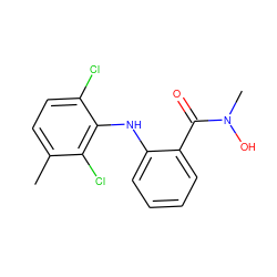 Cc1ccc(Cl)c(Nc2ccccc2C(=O)N(C)O)c1Cl ZINC000000595869