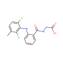 Cc1ccc(Cl)c(Nc2ccccc2C(=O)NCC(=O)O)c1Cl ZINC000013438057