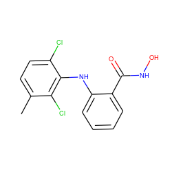 Cc1ccc(Cl)c(Nc2ccccc2C(=O)NO)c1Cl ZINC000000595866