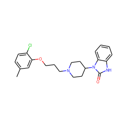 Cc1ccc(Cl)c(OCCCN2CCC(n3c(=O)[nH]c4ccccc43)CC2)c1 ZINC000028341671