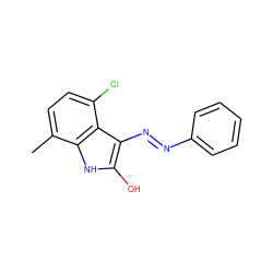 Cc1ccc(Cl)c2c(N=Nc3ccccc3)c(O)[nH]c12 ZINC000253928448