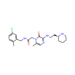 Cc1ccc(Cl)cc1CNC(=O)Cn1c(C)cnc(NCC[C@@H]2CCCCN2)c1=O ZINC000066076138