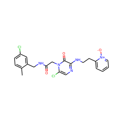 Cc1ccc(Cl)cc1CNC(=O)Cn1c(Cl)cnc(NCCc2cccc[n+]2[O-])c1=O ZINC000066078920