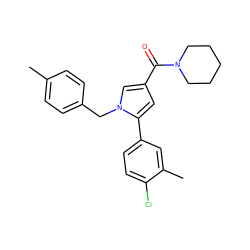 Cc1ccc(Cn2cc(C(=O)N3CCCCC3)cc2-c2ccc(Cl)c(C)c2)cc1 ZINC000473136494