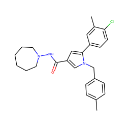 Cc1ccc(Cn2cc(C(=O)NN3CCCCCC3)cc2-c2ccc(Cl)c(C)c2)cc1 ZINC000473136011