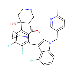 Cc1ccc(Cn2cc(CN(C(=O)[C@H]3CNCC[C@]3(O)c3ccc(F)c(F)c3)C3CC3)c3c(F)cccc32)cn1 ZINC000073139403