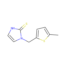 Cc1ccc(Cn2cc[nH]c2=S)s1 ZINC000029549442