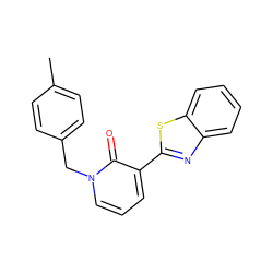 Cc1ccc(Cn2cccc(-c3nc4ccccc4s3)c2=O)cc1 ZINC000001383359