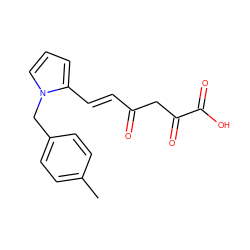 Cc1ccc(Cn2cccc2/C=C/C(=O)CC(=O)C(=O)O)cc1 ZINC000013674104