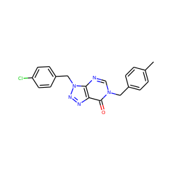 Cc1ccc(Cn2cnc3c(nnn3Cc3ccc(Cl)cc3)c2=O)cc1 ZINC000004076421