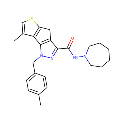 Cc1ccc(Cn2nc(C(=O)NN3CCCCCC3)c3c2-c2c(C)csc2C3)cc1 ZINC000299831721