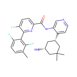 Cc1ccc(F)c(-c2nc(C(=O)Nc3cnccc3[C@H]3C[C@@H](N)CC(C)(C)C3)ccc2F)c1F ZINC000140202810