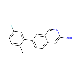 Cc1ccc(F)cc1-c1ccc2cc(N)ncc2c1 ZINC000169699917