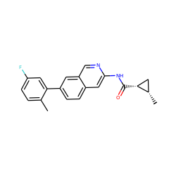 Cc1ccc(F)cc1-c1ccc2cc(NC(=O)[C@@H]3C[C@@H]3C)ncc2c1 ZINC000144302916