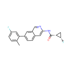 Cc1ccc(F)cc1-c1ccc2cc(NC(=O)[C@@H]3C[C@@H]3F)ncc2c1 ZINC000144355412