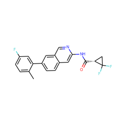 Cc1ccc(F)cc1-c1ccc2cc(NC(=O)[C@@H]3CC3(F)F)ncc2c1 ZINC000169699923