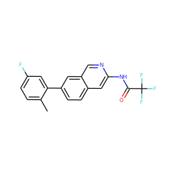 Cc1ccc(F)cc1-c1ccc2cc(NC(=O)C(F)(F)F)ncc2c1 ZINC000144371987