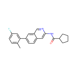 Cc1ccc(F)cc1-c1ccc2cc(NC(=O)C3CCCC3)ncc2c1 ZINC000169699919