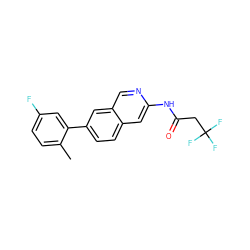 Cc1ccc(F)cc1-c1ccc2cc(NC(=O)CC(F)(F)F)ncc2c1 ZINC000144362252