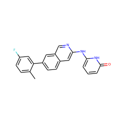 Cc1ccc(F)cc1-c1ccc2cc(Nc3cccc(=O)[nH]3)ncc2c1 ZINC000169699994